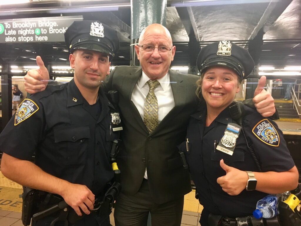 NYPD officers with Joe Fox